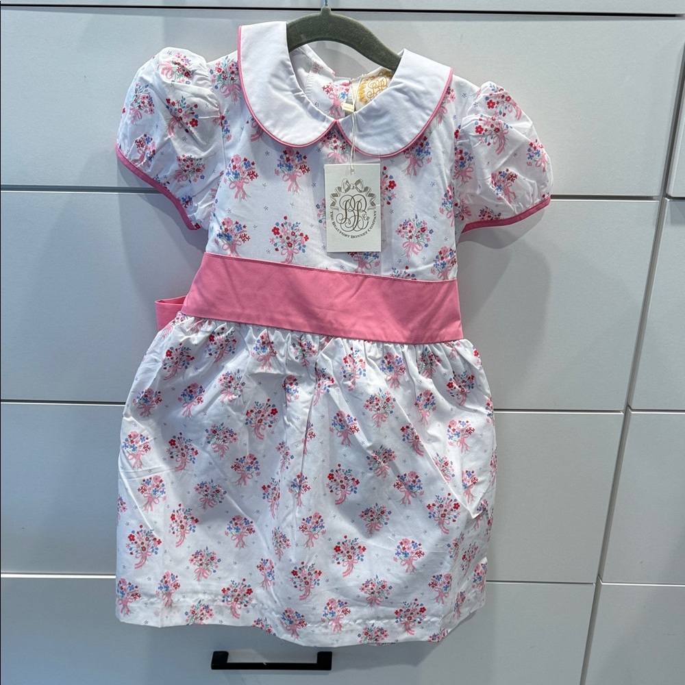 TBBC Floral Pink and White Dress with Peter Pan Collar NWT
